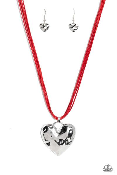 Paparazzi-Confident Courtship - Red Necklace