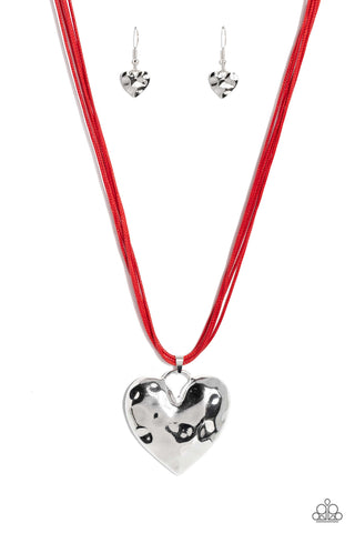 Paparazzi-Confident Courtship - Red Necklace