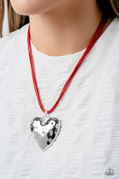 Paparazzi-Confident Courtship - Red Necklace