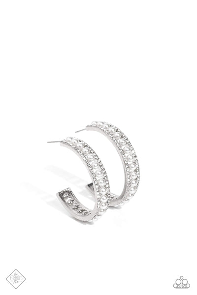 Paparazzi-Pearl Happy - White Earring