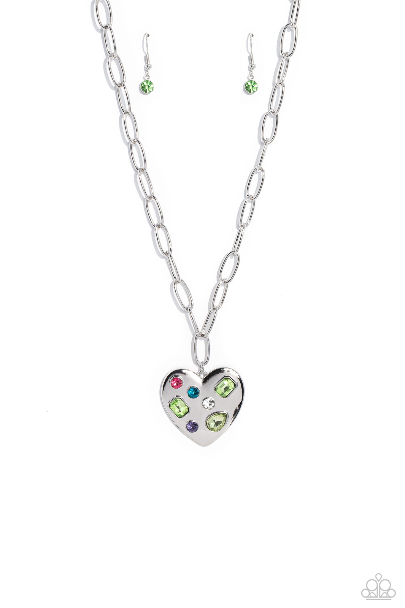 Paparazzi-Online Dating - Green Necklace