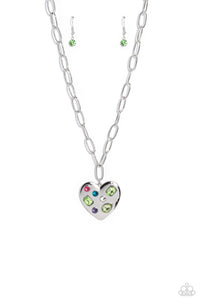 Paparazzi-Online Dating - Green Necklace