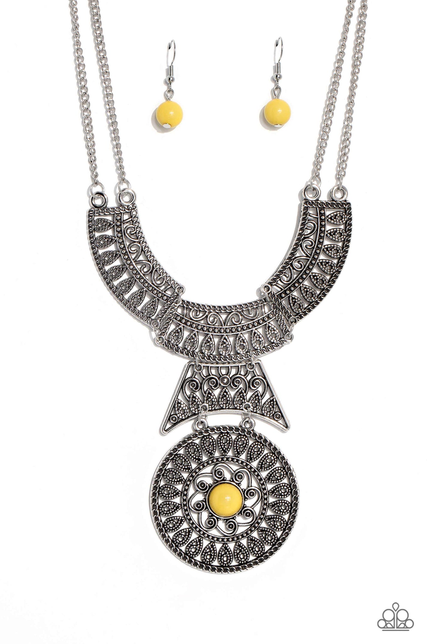Paparazzi-Fetching Filigree - Yellow Necklace