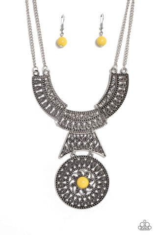 Paparazzi-Fetching Filigree - Yellow Necklace
