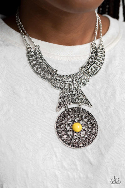 Paparazzi-Fetching Filigree - Yellow Necklace