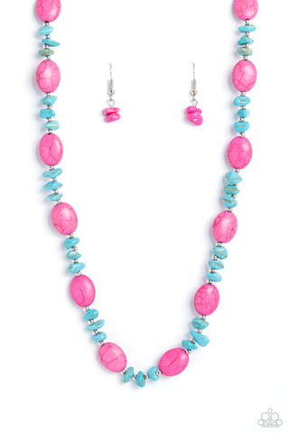 Paparazzi-Stone Age Showcase - Pink Necklace