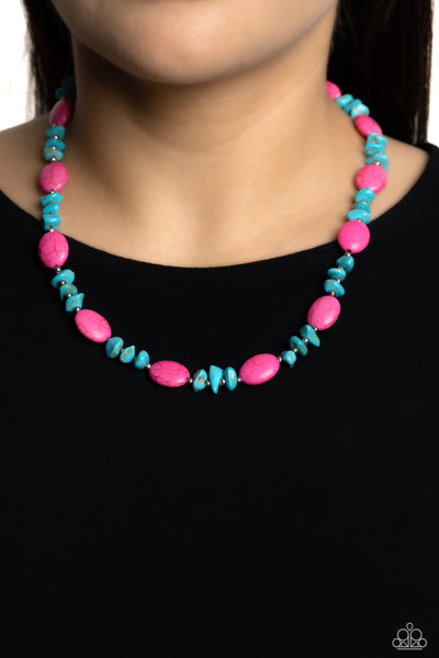 Paparazzi-Stone Age Showcase - Pink Necklace