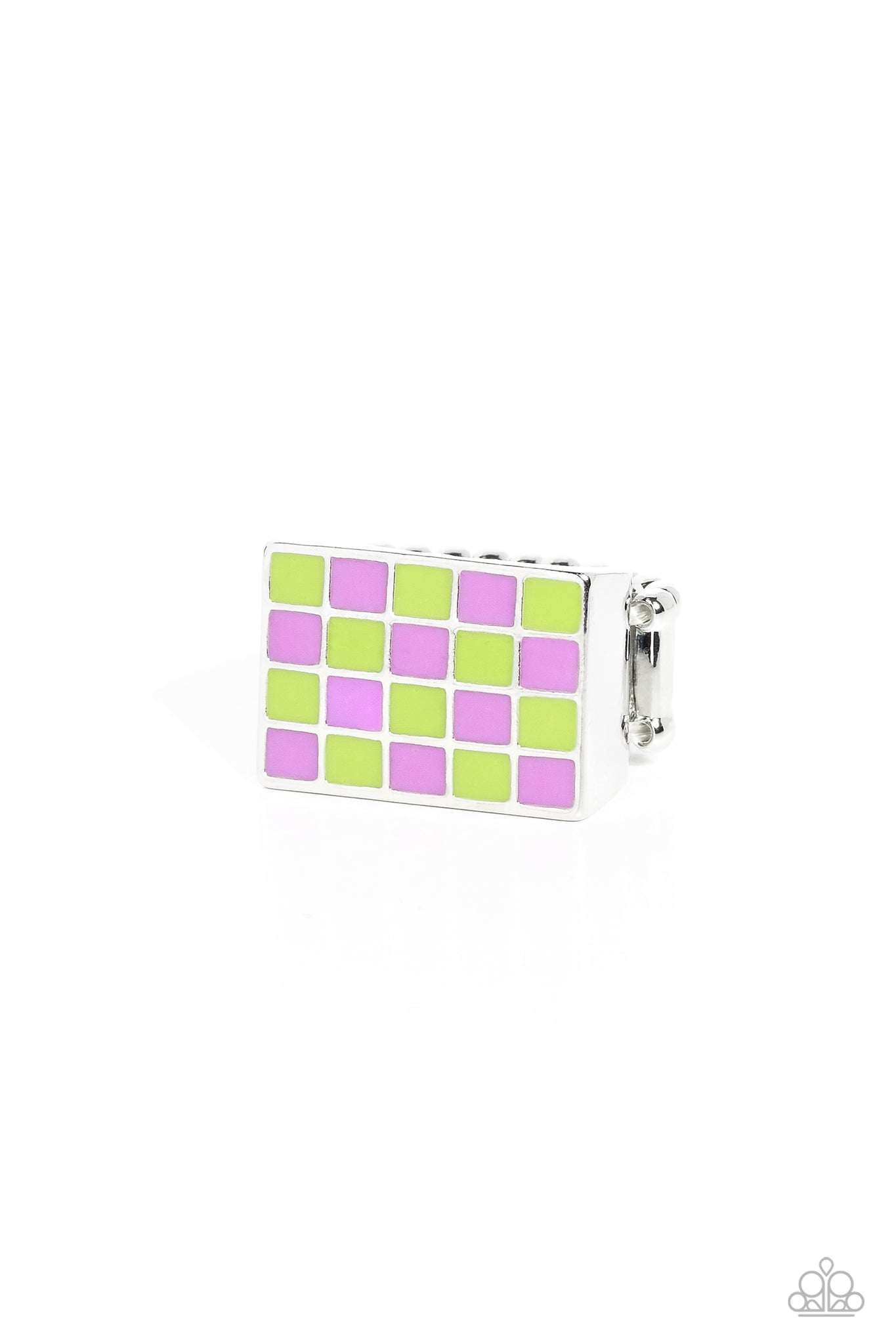 Paparazzi-Checkerboard Craze - Green Ring