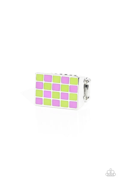 Paparazzi-Checkerboard Craze - Green Ring
