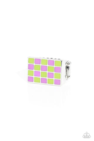 Paparazzi-Checkerboard Craze - Green Ring