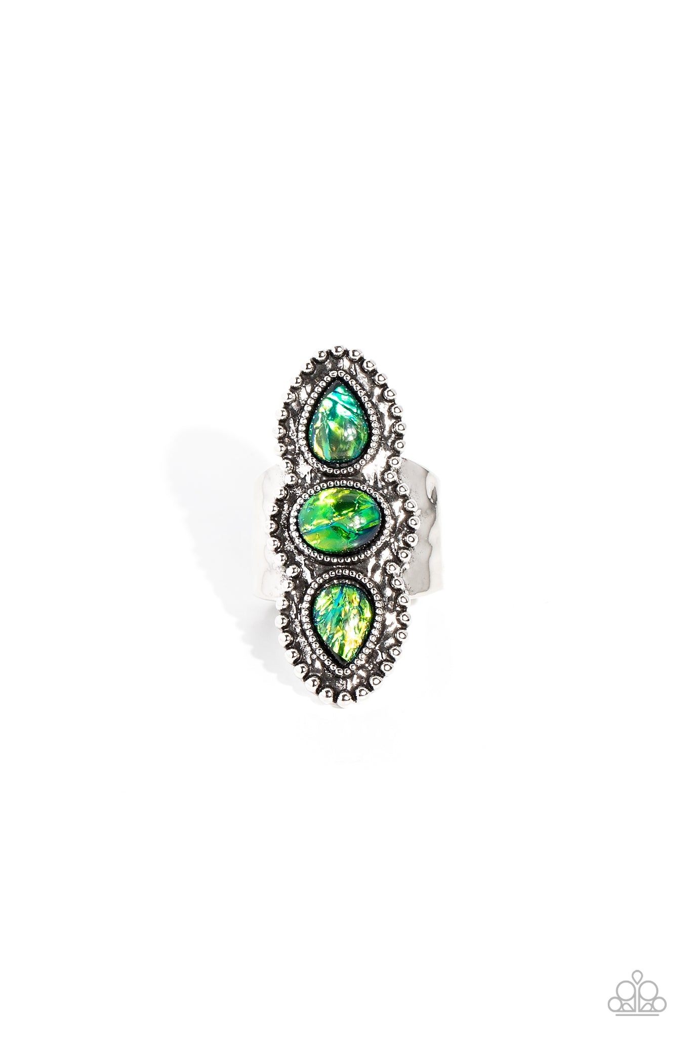 Paparazzi-Strut Your STUDS - Green Ring