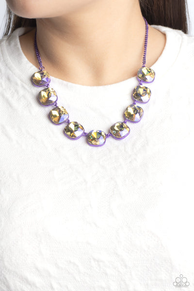 Paparazzi-Combustible Command - Purple Necklace
