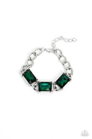 Paparazzi-Dazzling Debut - Green Bracelet