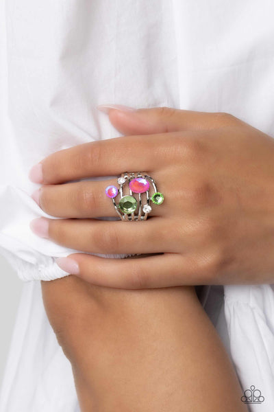 Paparazzi-Timeless Trickle - Green Ring