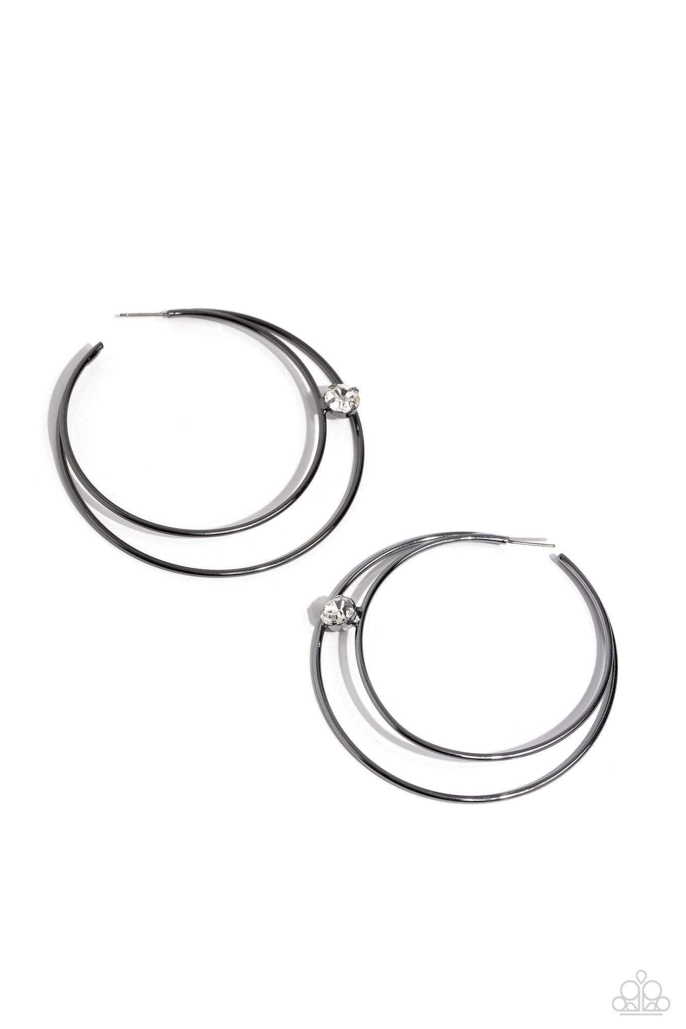 Paparazzi-Theater HOOP - Black Earring