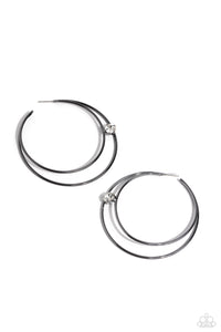 Paparazzi-Theater HOOP - Black Earring