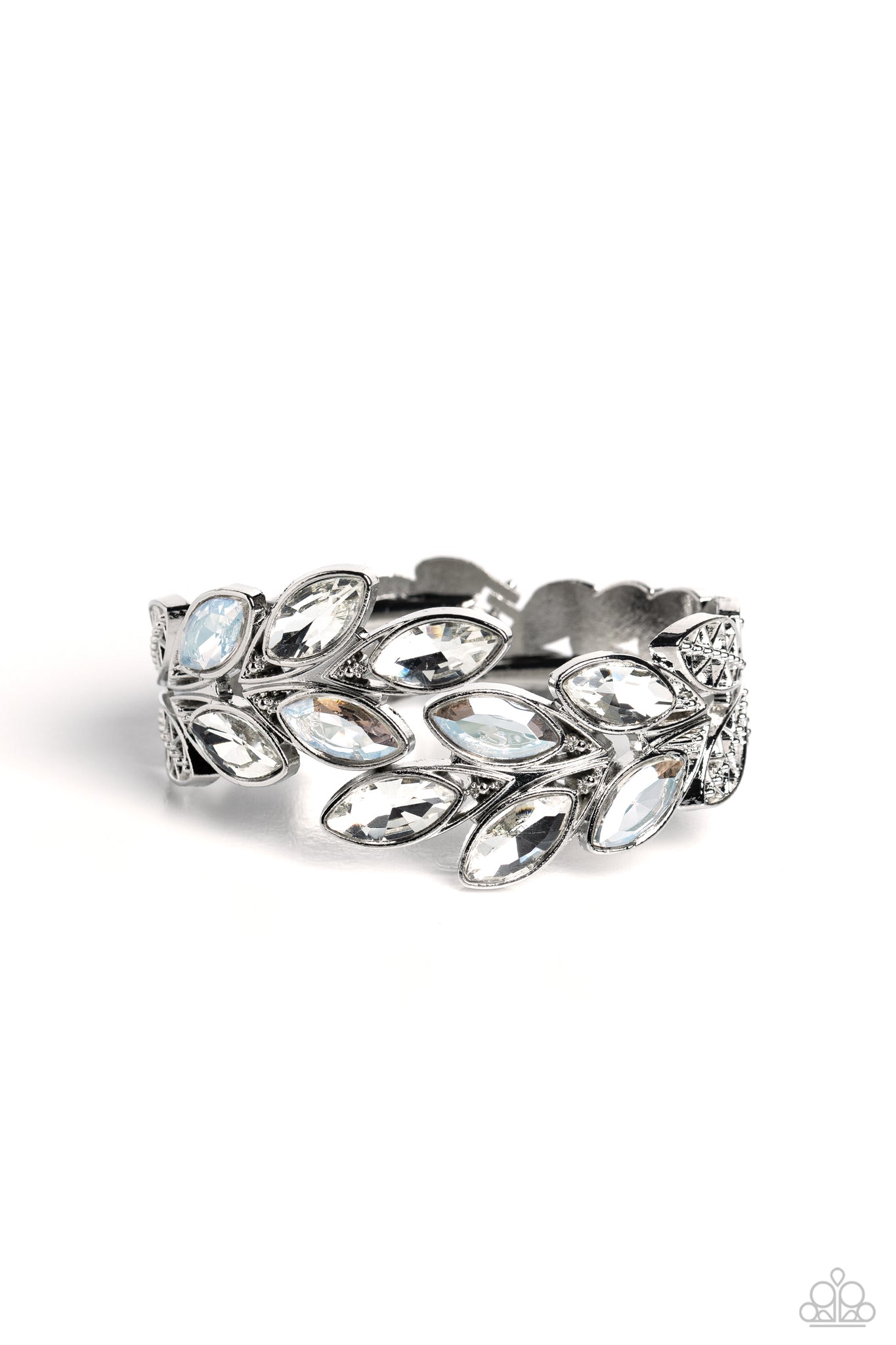 Paparazzi-Luminous Laurels - White Bracelet