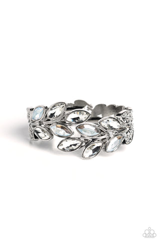 Paparazzi-Luminous Laurels - White Bracelet