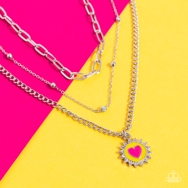 Paparazzi-Burning Love - Yellow Necklace