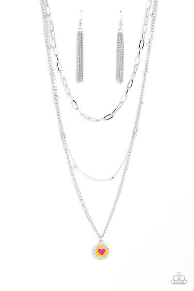Paparazzi-Burning Love - Yellow Necklace