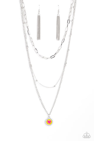 Paparazzi-Burning Love - Yellow Necklace