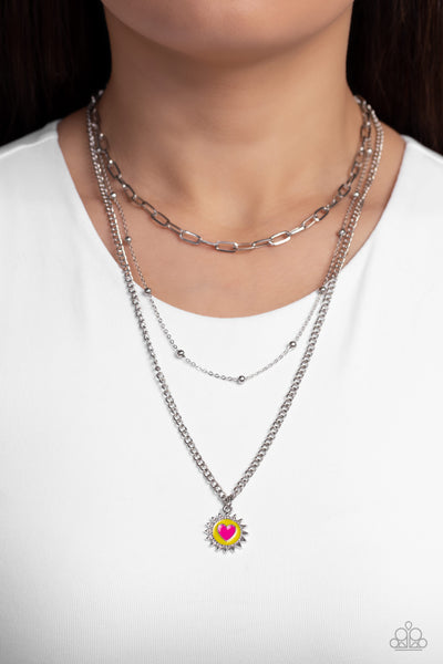 Paparazzi-Burning Love - Yellow Necklace