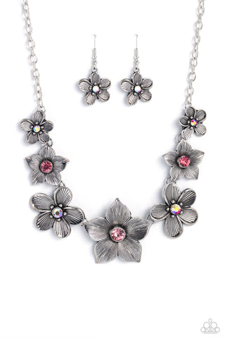 Paparazzi-Free FLORAL - Pink Necklace