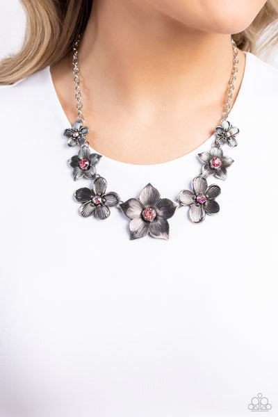 Paparazzi-Free FLORAL - Pink Necklace