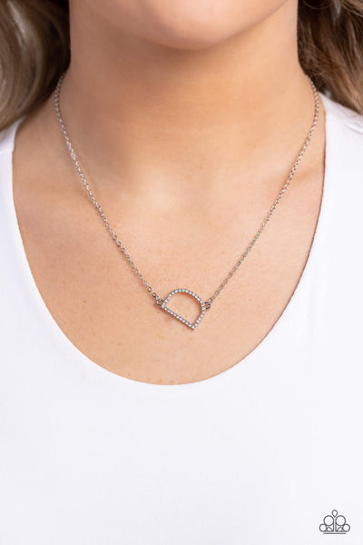 Paparazzi-INITIALLY Yours - D - White Necklace