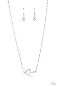 Paparazzi-INITIALLY Yours - R - White Necklace