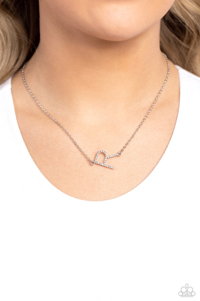 Paparazzi-INITIALLY Yours - R - White Necklace