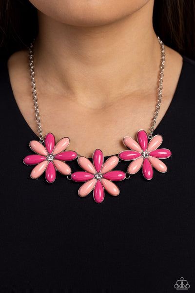 Paparazzi-Bodacious Bouquet - Pink Necklace