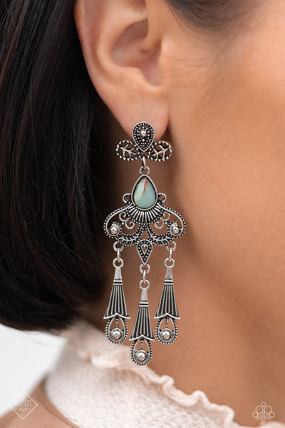 Paparazzi-Revered Rustic - Blue Earring