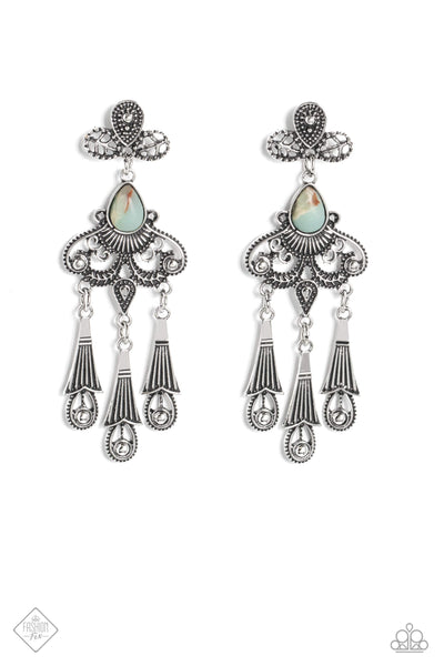 Paparazzi-Revered Rustic - Blue Earring