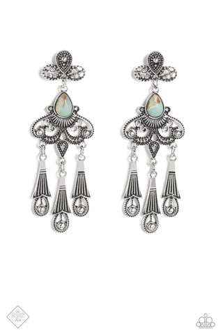 Paparazzi-Revered Rustic - Blue Earring