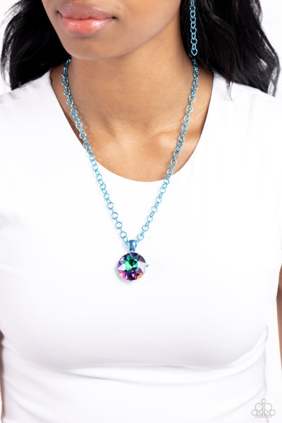 Paparazzi-Las Vegas DIP - Blue Necklace