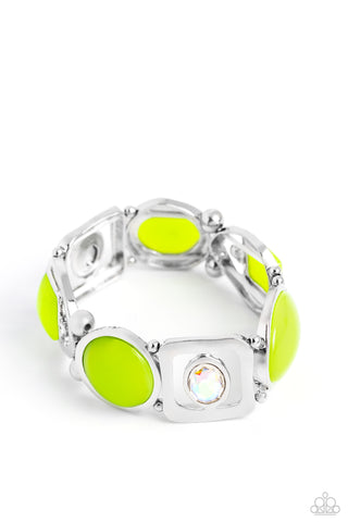 Paparazzi-Majestic Mashup - Green Bracelet