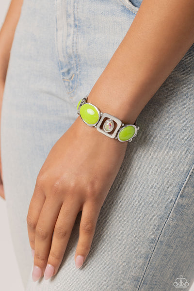 Paparazzi-Majestic Mashup - Green Bracelet