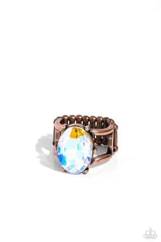 Paparazzi-Prismatically Pronged - Copper Ring