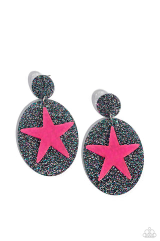 Paparazzi-Galaxy Getaway - Pink Earring