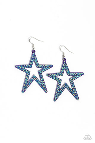 Paparazzi-Rockstar Energy - Purple Earring