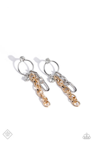 Paparazzi-Two-Tone Trendsetter - Multi Earring