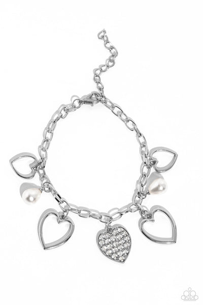 Paparazzi-GLOW Your Heart - White Bracelet
