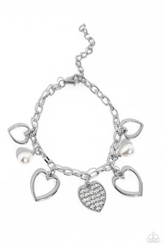 Paparazzi-GLOW Your Heart - White Bracelet