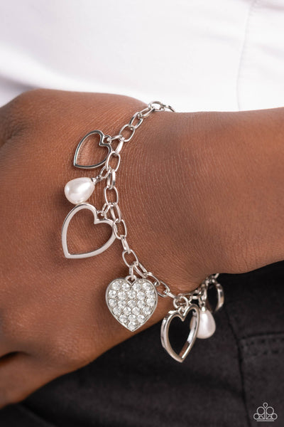 Paparazzi-GLOW Your Heart - White Bracelet
