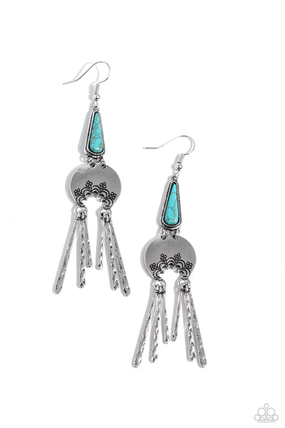 Paparazzi-Highland Haute - Blue Earring