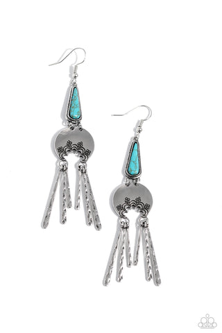 Paparazzi-Highland Haute - Blue Earring