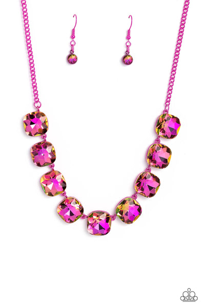 Paparazzi-Combustible Command - Pink Necklace