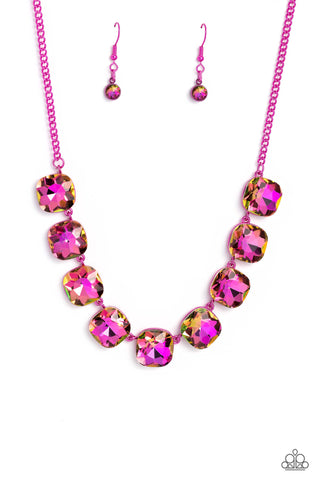 Paparazzi-Combustible Command - Pink Necklace