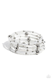 Paparazzi-Refined Retrograde - White Bracelet